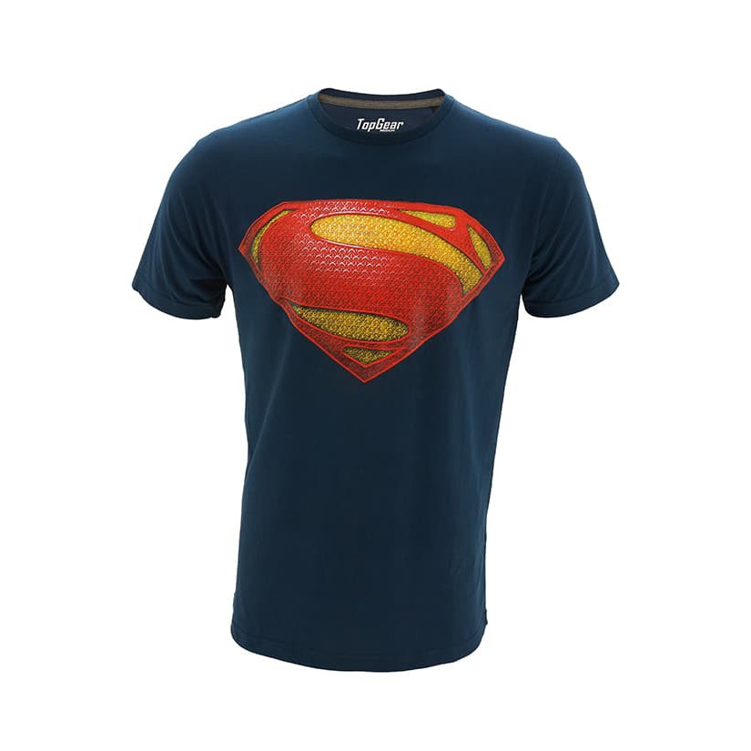 Kaos Baju Superhero TopGear Superman Man Of Steel Logo Version Blue