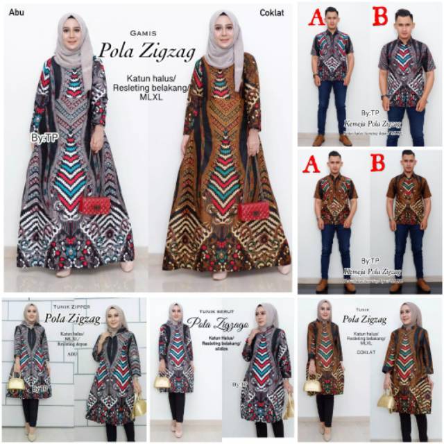 aneka batik Zigzag (Gsmis, Hem, Tunik)