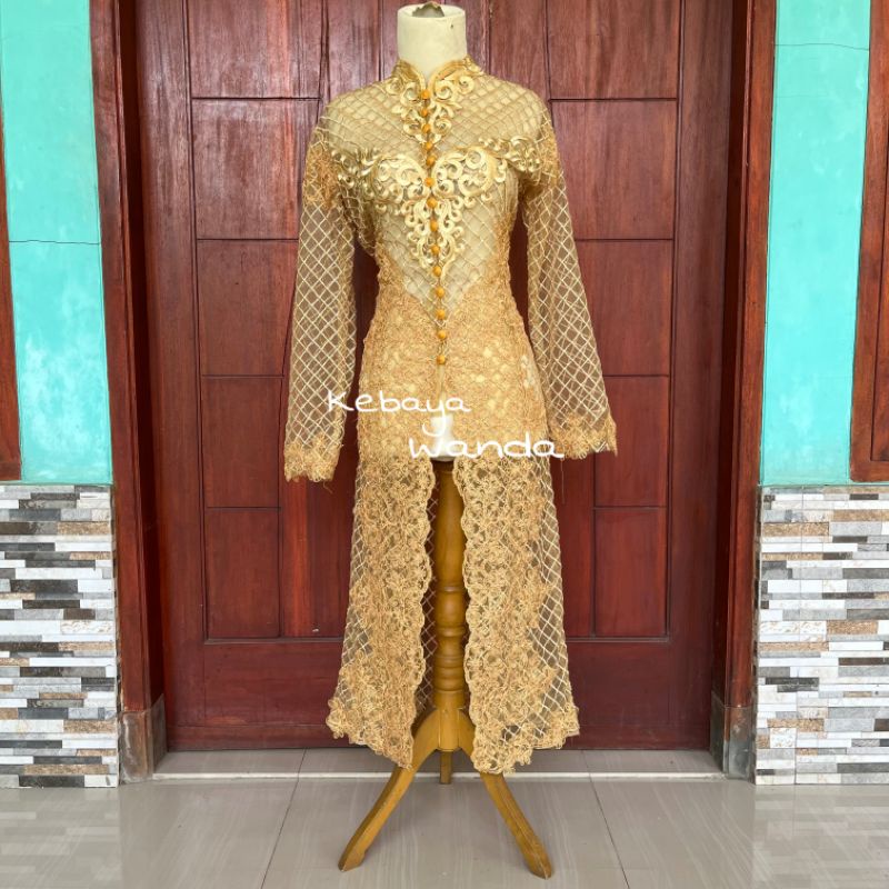 Ready Kebaya Akad Kotak Tanpa Payet / Kebaya Ibu Besan / Gaun Pengantin