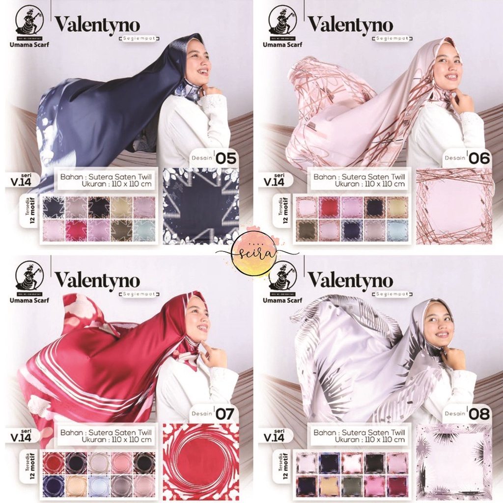 [BISA COD] Umama Kerudung / Hijab Valentyno Motif Segiempat