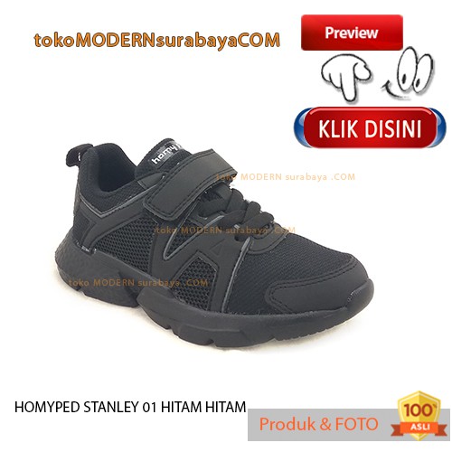 HOMYPED STANLEY 01 HITAM HITAM Sepatu Berhadiah Mainan Cakra