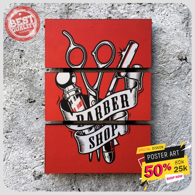 Pajangan dinding - Hiasan dinding - Poster Barbershop - Dekorasi dinding - Wall decor - 091937FHZ