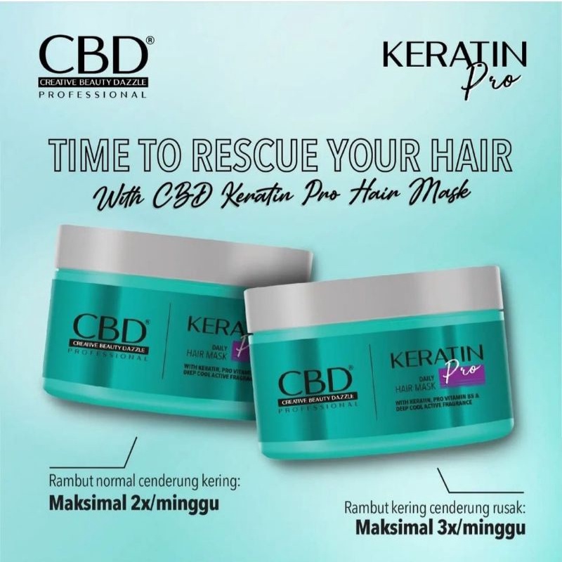 CBD Professional KERATIN PRO Daily HAIR MASK 250gr Travel Size | Masker Rambut Keratin