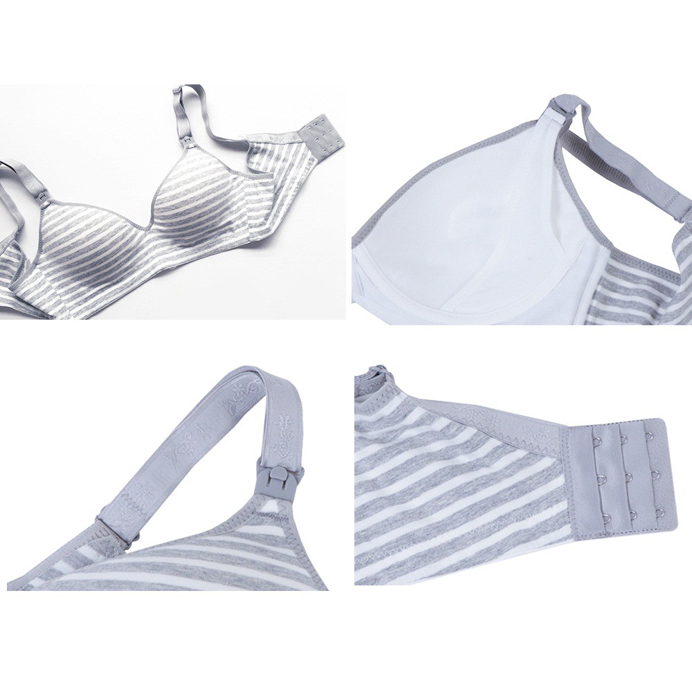 Mooimom Stripe Maternity &amp; Nursing Bra Menyusui Tanpa Kawat - Kode: B6887WZ