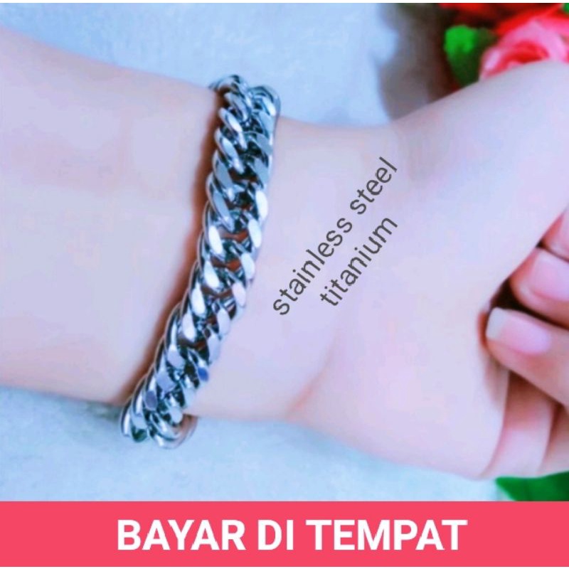 GELANG RANTAI PRIA WANITA TEBAL DAN ELEGAN TERSEDIA UKURAN BESAR DAN KECIL TERGANTUNG MODEL DAN UKURAN