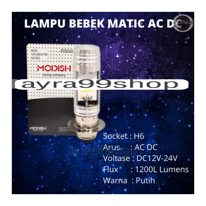 Lampu Utama LED Cree H6 2 sisi Mata AC DC Bebek Dan Motor Matic