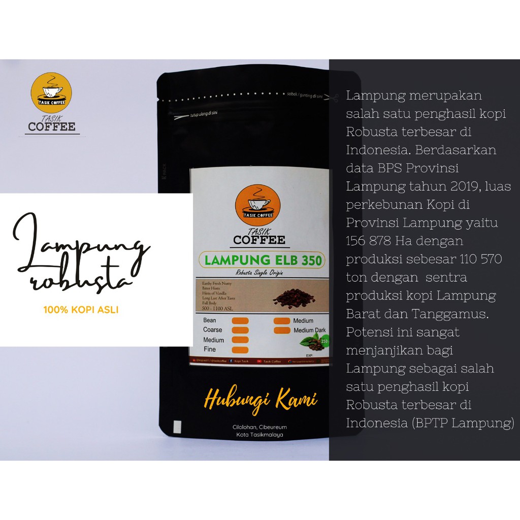 

KOPI LAMPUNG ROBUSTA 100 GRAM BIJI ATAU BUBUK(HALUS/SEDANG/KASAR)