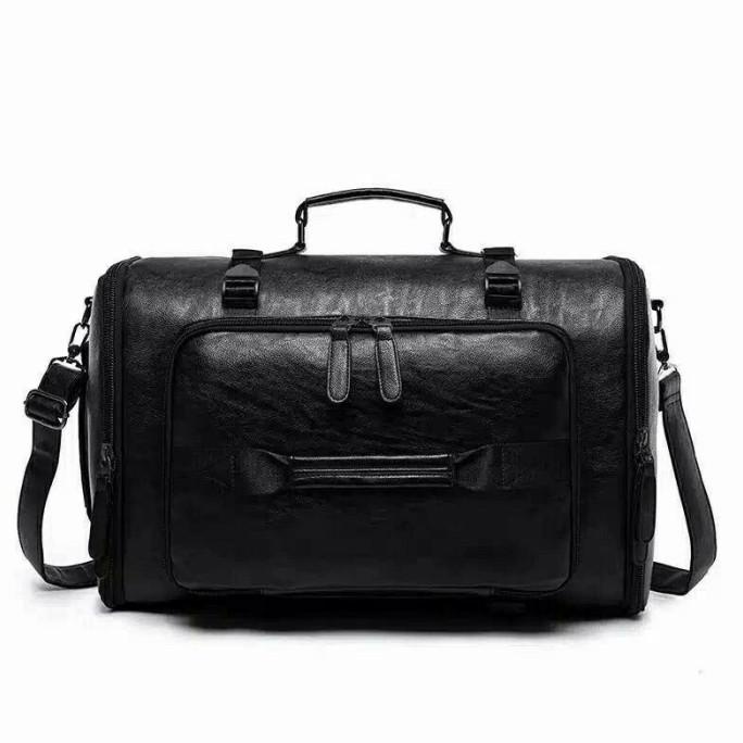 Tas Travel Bag Kulit PU Tas Pria Tas Wanita Tas Pakaian Tas Ransel