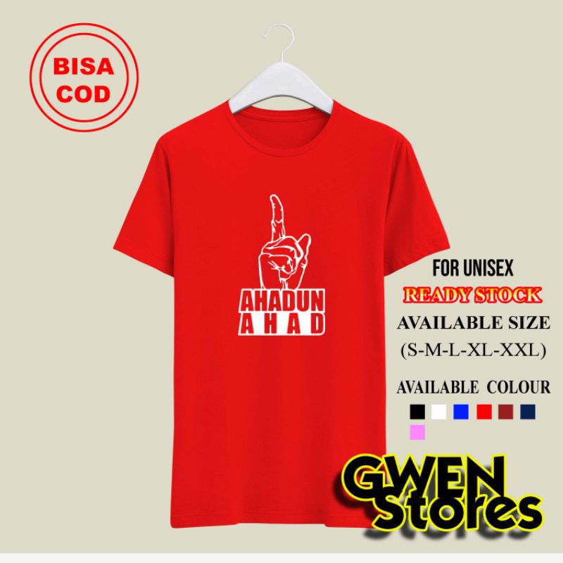 Baju Kaos Distro Ahadun Ahad Tshirt islami Atasan Pria