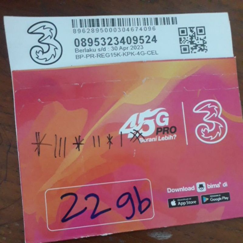 kartu tri unlimited ( 82gb )