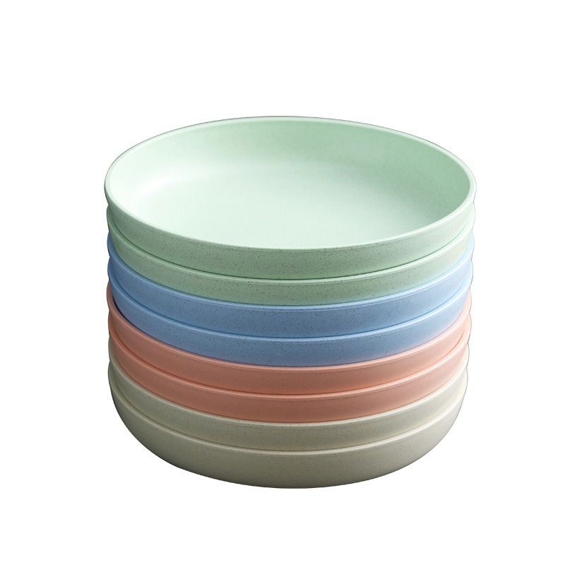 SGJ-S158 Piring Makan Piring Nasi Bulat Jerami Wheatstraw Round Plate BPA free Warna Warni-2