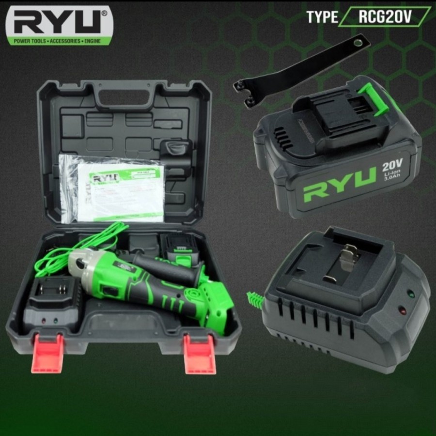 Ryu RCG20V Gerinda Batere 20V cordless grinder 20 volt gurinda baterai RCG 20V