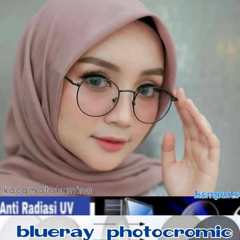 ( Kacamata+lensa Blueray ) Kacamata+Lensa Blueray Photocromic )