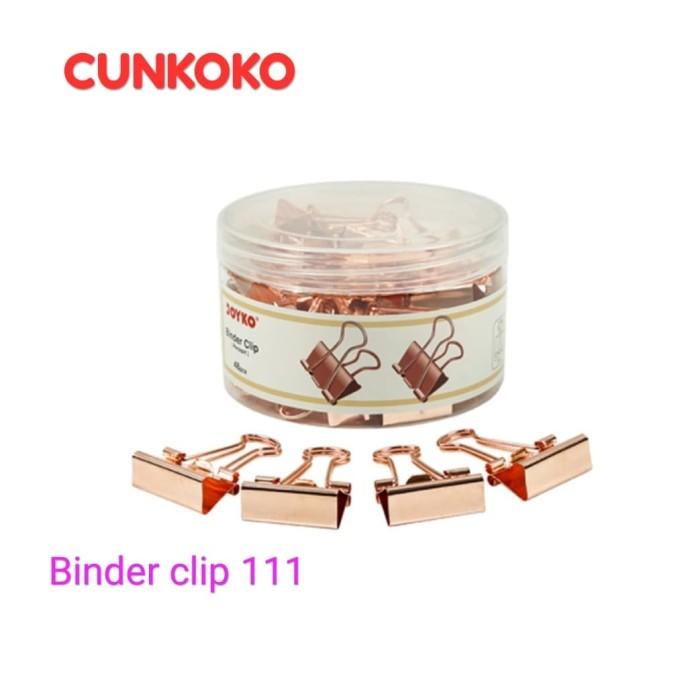 

Klip | Binder Clip Joyko 111 Rg Gold / Penjepit Kertas / 1 Drum Isi 48 Pcs