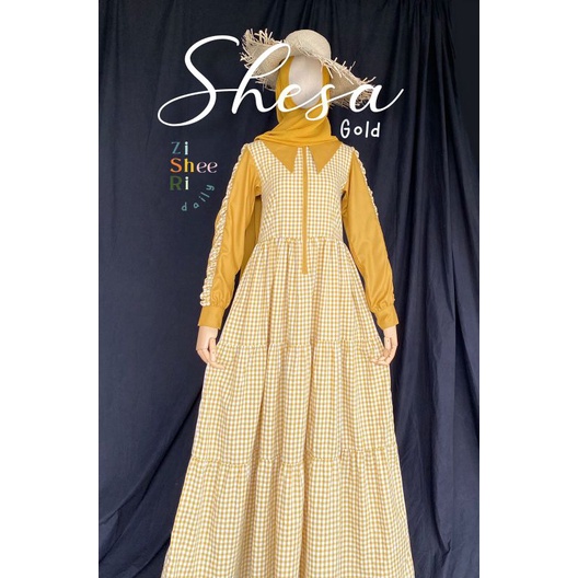 ZISHEERI Daily Gamis Shesa Gold - Maroon - Navy