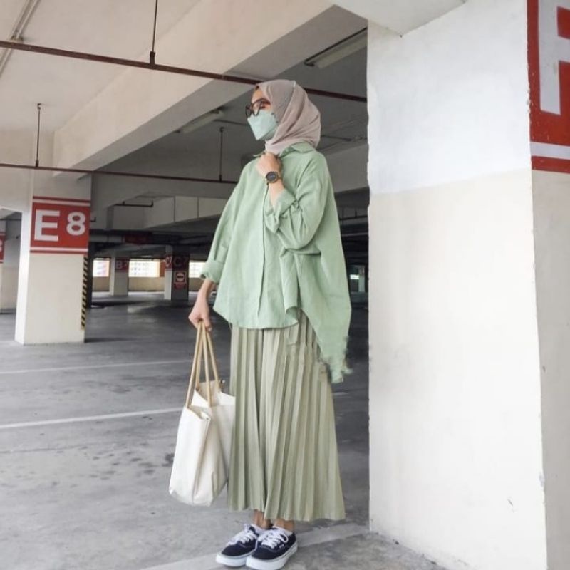 KEMEJA LENGAN PANJANG//LEA SHIRT KEMEJA OVERSIZED// Misty Long Shirt Kemeja Wanita