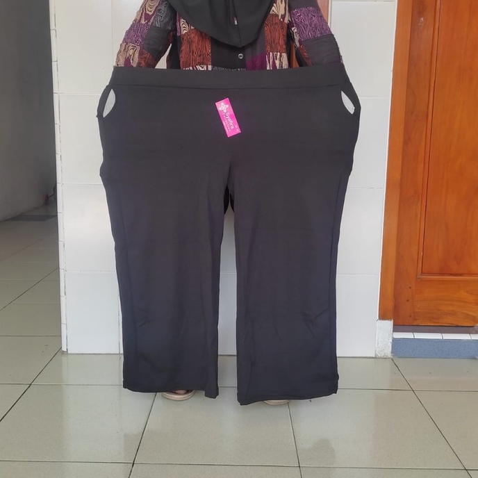 celana kulot panjang polos super jumbo XXXXXL / kulot wanita ukuran besar