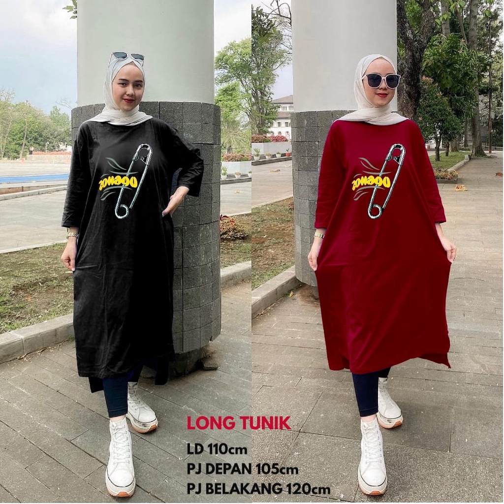 GR LONG TUNIK BASIC TUNIK TERBARU / MIDI DRESS JUMBO BABYTERRY SR315