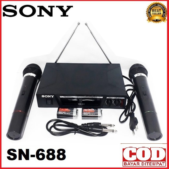 Microphone Wireless SONY SN- 688 Microphone Double Wireless suara mantap