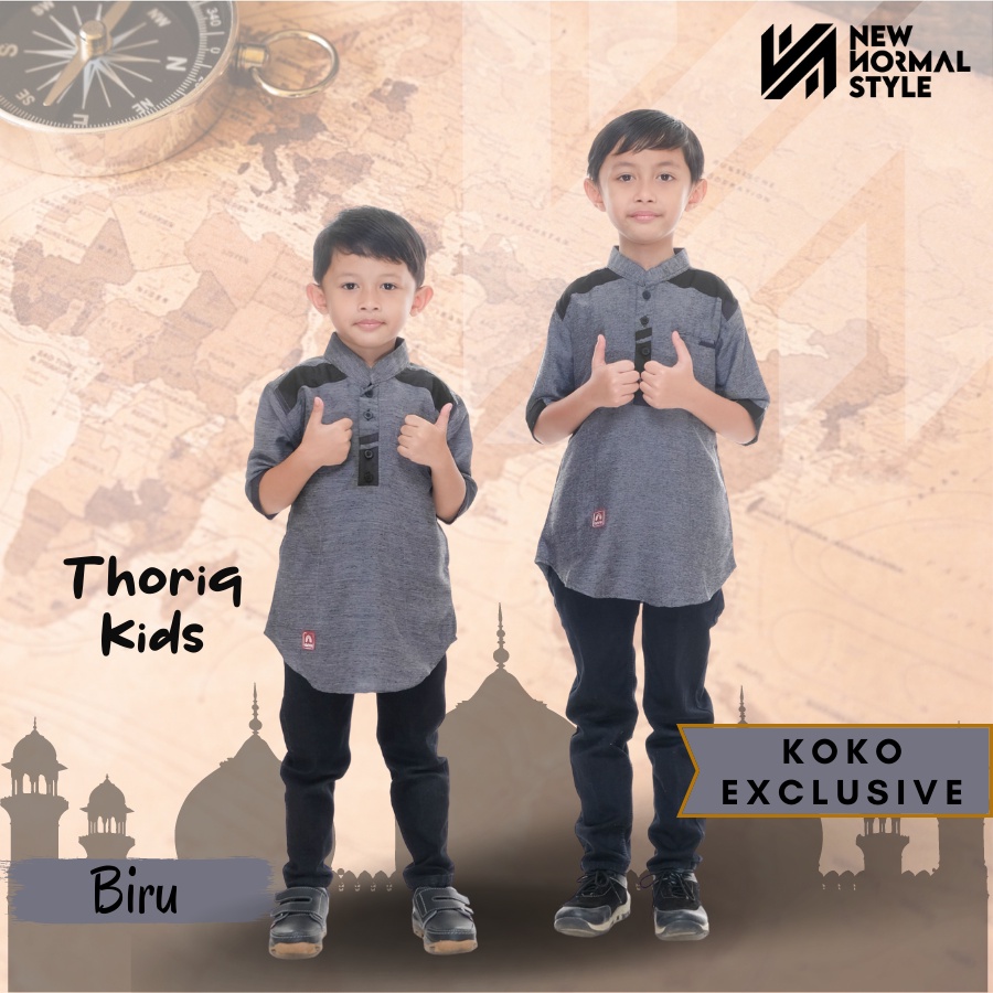 Thoriq Kids Series Baju Kemeja Pakaian Koko Kokoh Muslim Kurta Anak Laki Laki 8 10 12 13 Tahun Lengan Pendek