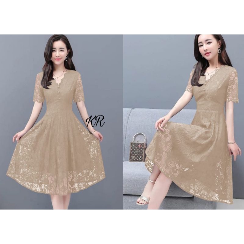 DRESS FASHION MANUELA BRUKAT, DRESS MAXY GAUN , 2 UKURAN