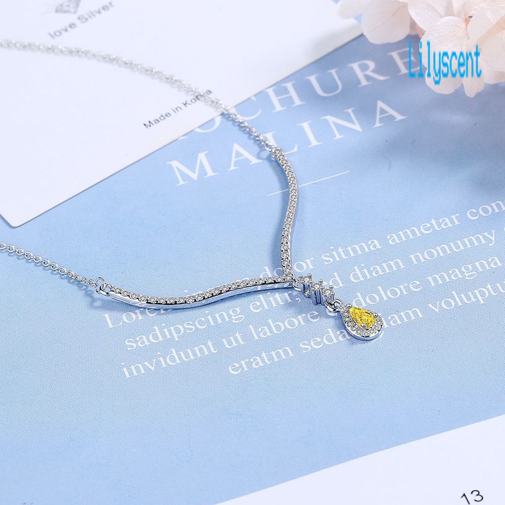 Kalung Rantai Klavikula Bentuk Tetesan Air Rumbai Gaya Korea Dapat Disesuaikan Untuk Wanita