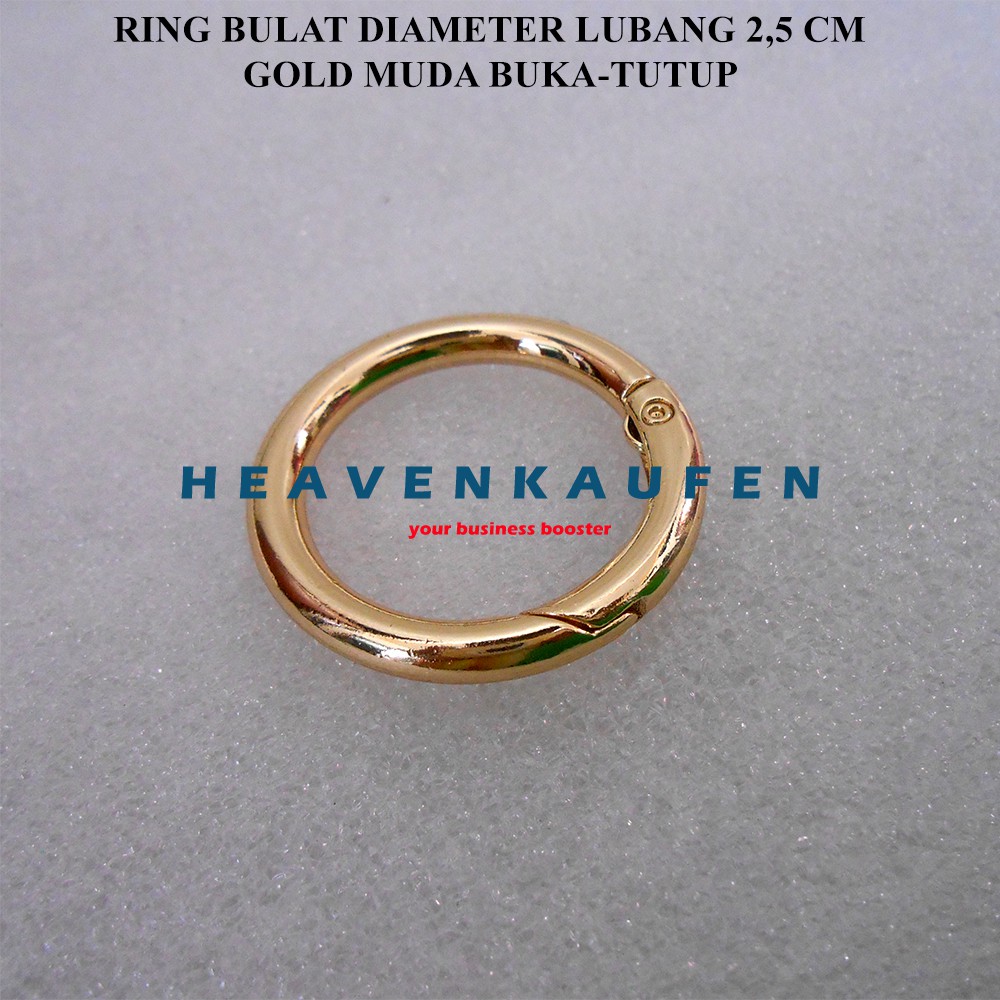 Ring Bulat Buka - Tutup Diameter Lubang 2,5 cm Gold Muda Tebal 4 mm