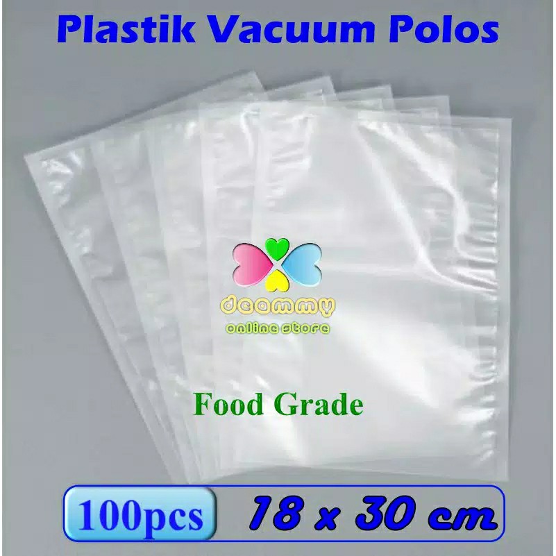 100pcs Plastik Vakum Bag Polos 18x30 Cm, Plastik Vacum Bag Sealer, Plastic Vacuum Bag