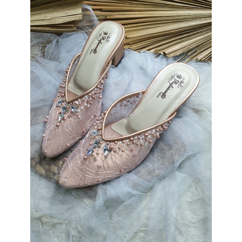 sepatu Julia rosegold tinggi 5cm hak tahu