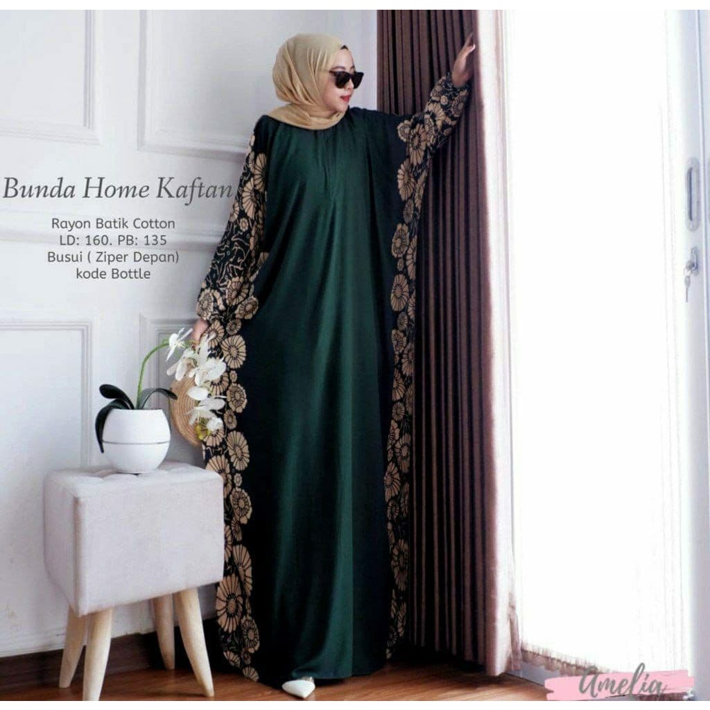Kaftan Zahir  - Kaftan Wanita Jumbo Katun Rayon Batik Premium Busui Daster Gamis Batik Bigsize  Fashion Muslim Kekinian LD 180cm
