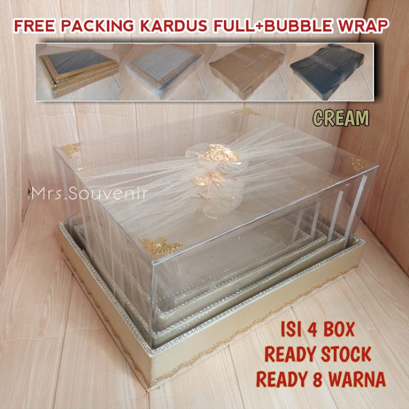 Box Kotak Seserahan Mika Tile 1 Set Isi 4 Box Hantaran