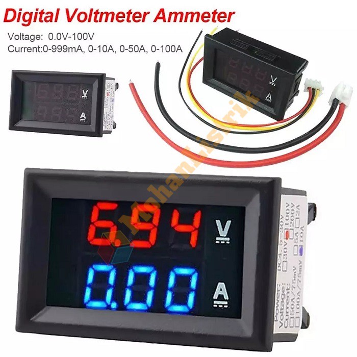 Voltmeter Amperemeter Digital 10A 100V DC Frame Cover