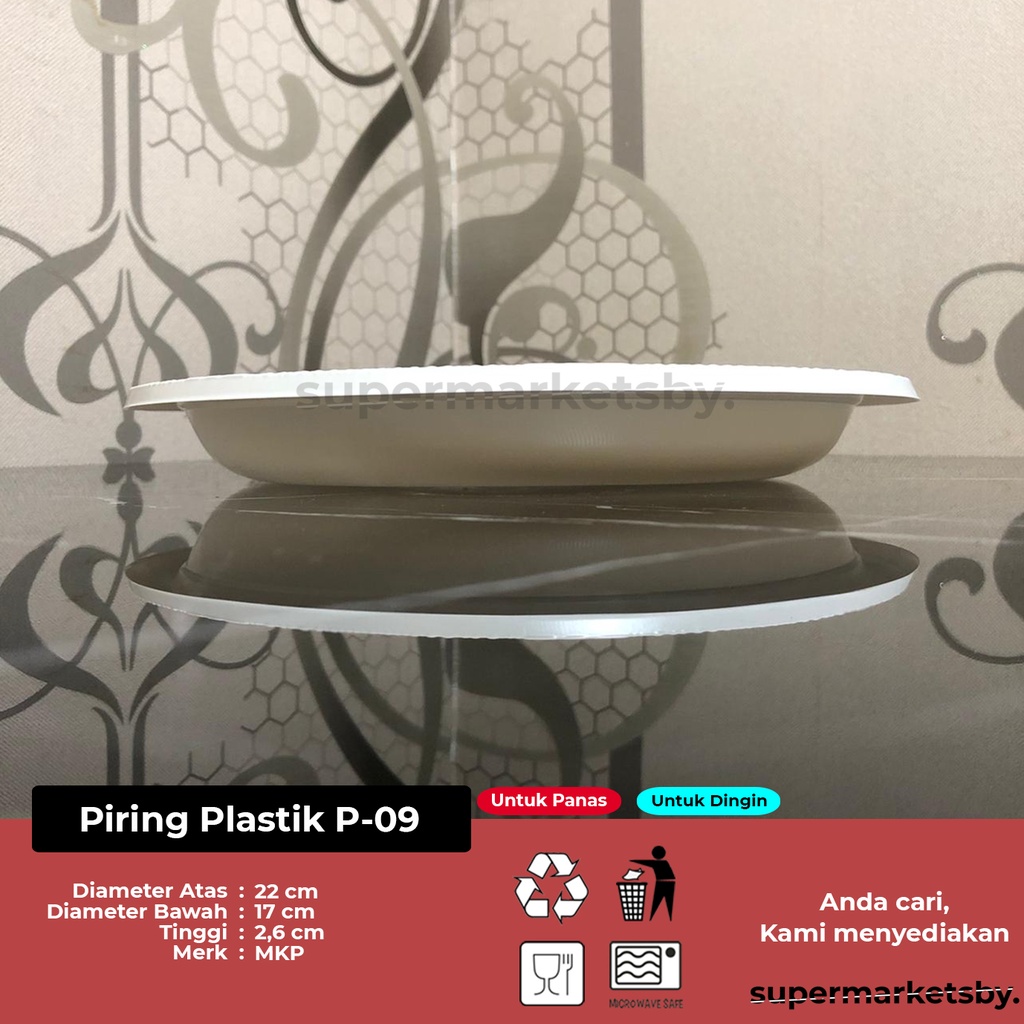 Piring Plastik Besar / P9 @ 50 pcs