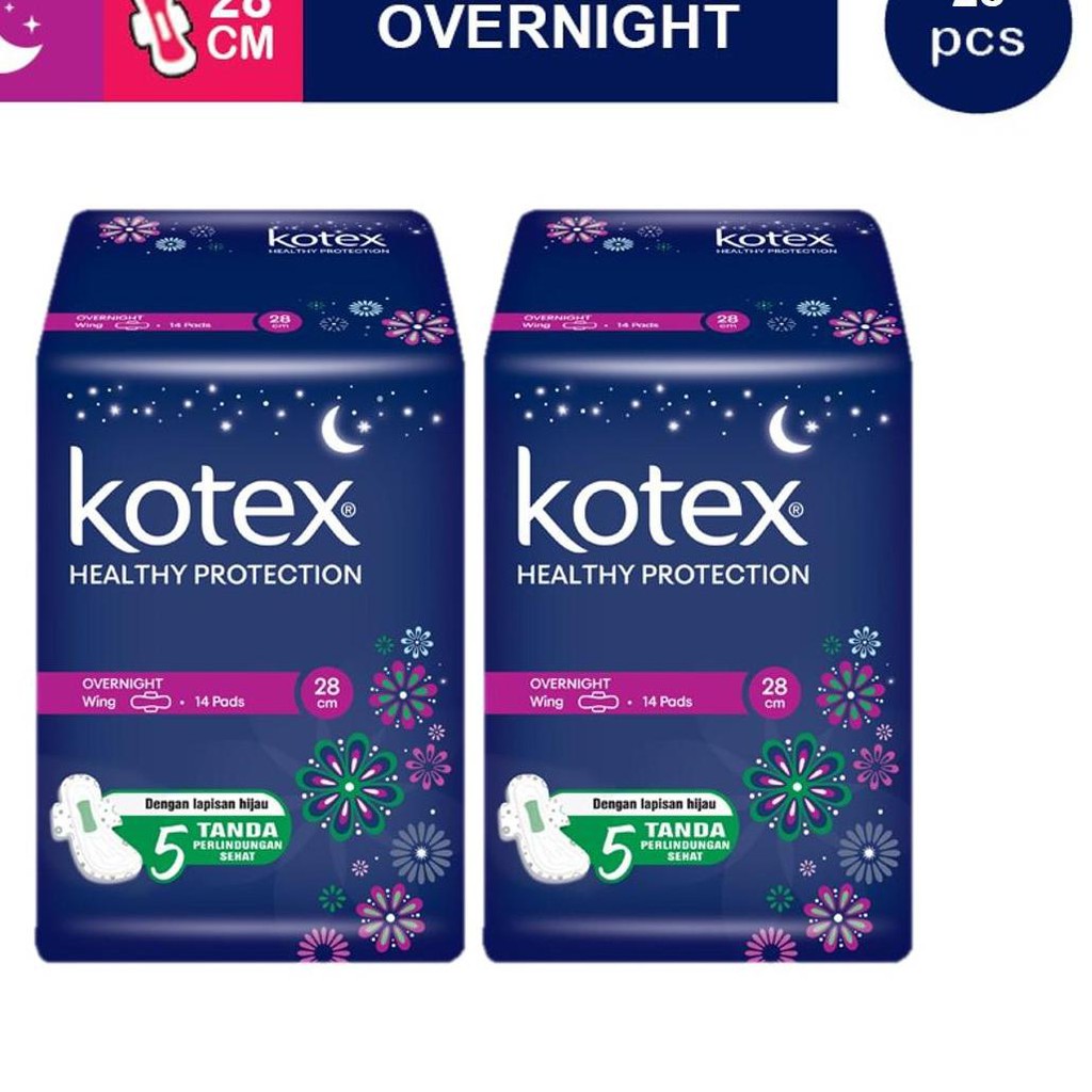 ✔️100% Terpercaya⚠️ - Kotex Soft & Smooth Overnight Trimax 28 cm (14 pcs) x2