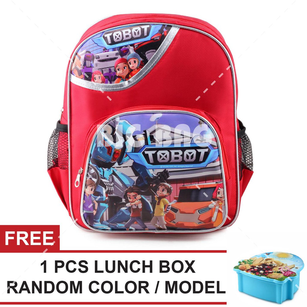 RTM - Tas Ransel Anak Laki Laki Karakter - Tobot - Ready For The Battle War + FREE Lunchbox