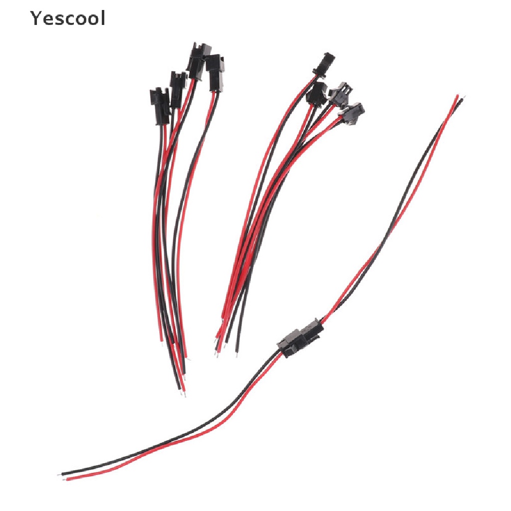 Yescool 10pcs Kabel Konektor Baterai 2 Pin Panjang 10cm Untuk Lampu Strip LED