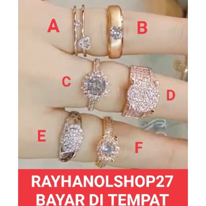 TERBARU RO-27 CINCIN TITANIUM ANTI ALERGI PERHIASAN WANITA PENGANTI EMAS ANTI PUDAR LAPIS EMAS 22K MOTIF PILIHAN