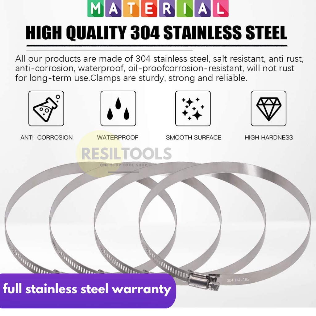 klem stainless steel 35 - 51 mm klem selang clamp 2 inch klem pipa hose clamp anti karat