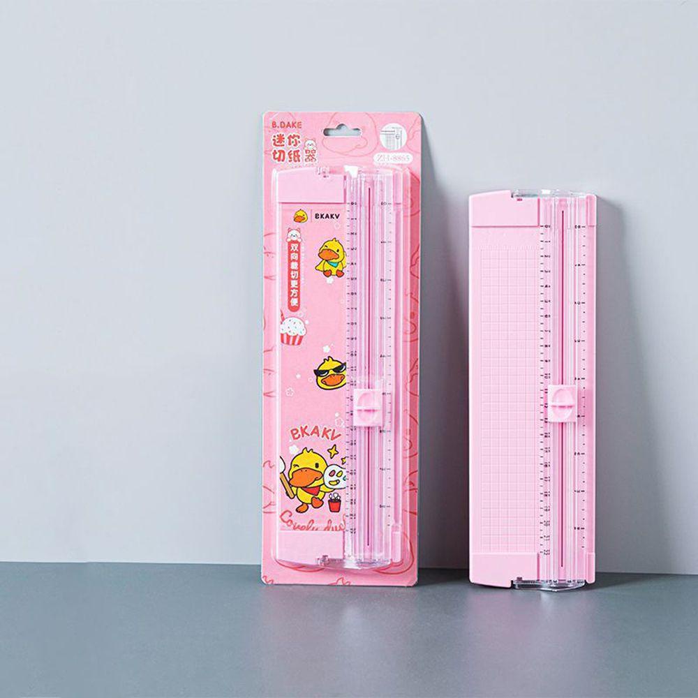 Lanfy Alat Pemotong Kertas A4 / A5 Bentuk Bebek Kuning Dengan Penggaris Tarik Untuk Sekolah / Kantor