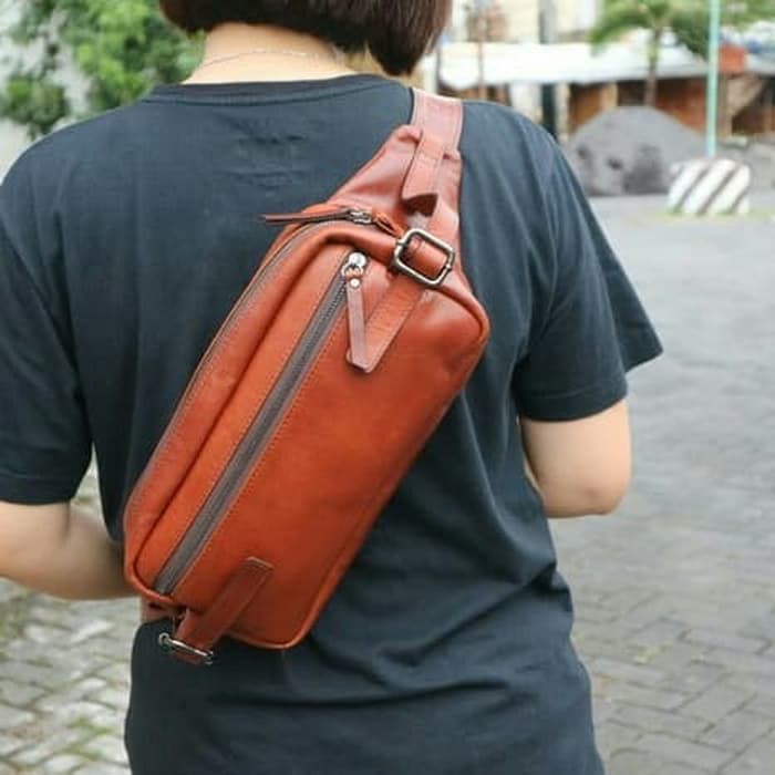 Tas Pria Bum Bag Diego Nigno Alpha Tan Skip Original Tas Kulit