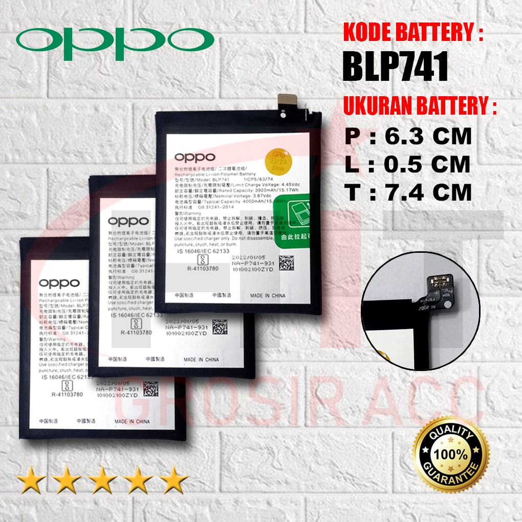 Baterai Battery Original REALME XT - RMX1912 &amp; REALME X2 - RMX1992 Kode Batre BLP741 BY OPPO