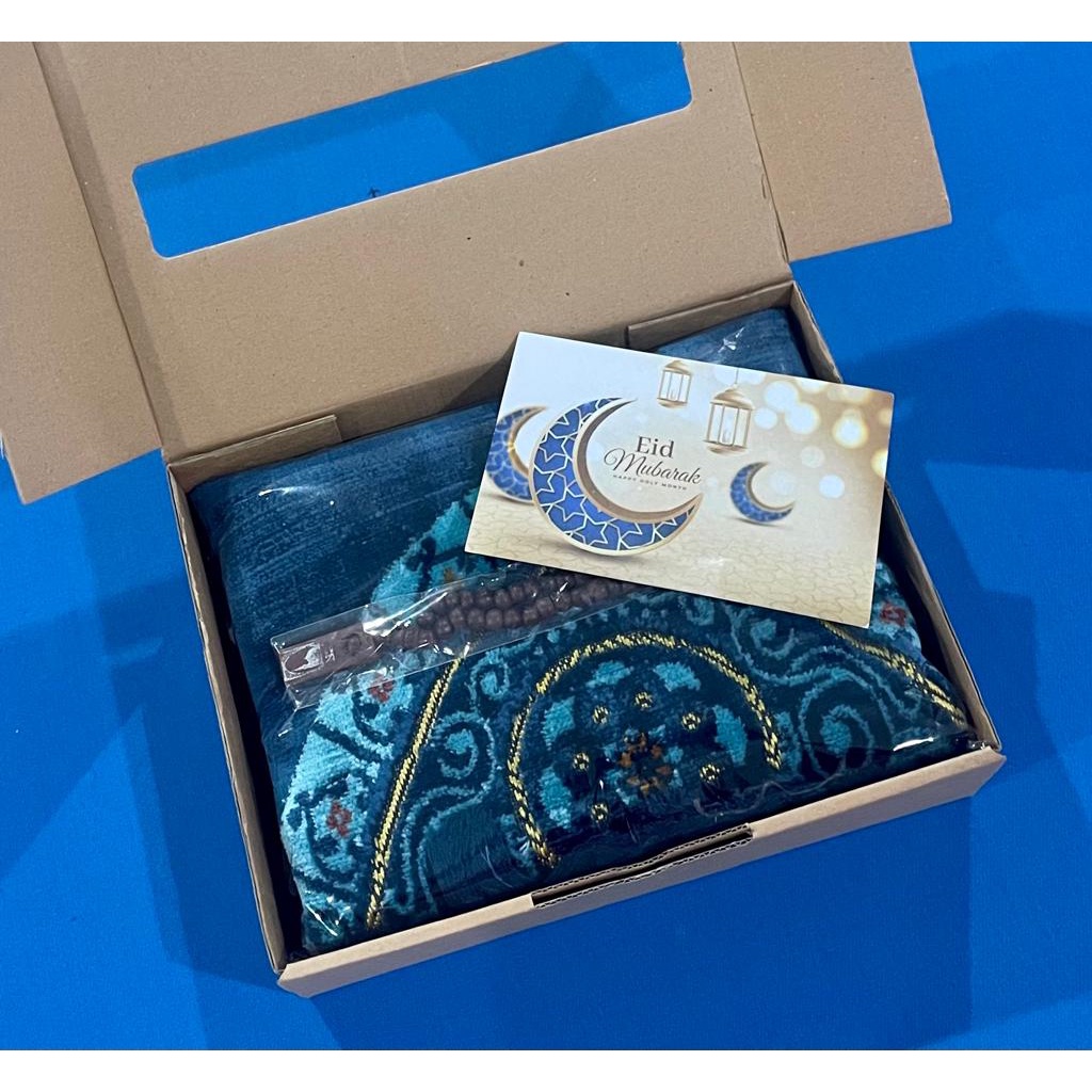 Paket Souvenir ALIF GOLD Sajadah Turkey Tasbih Hadiah Kado Box Hampers