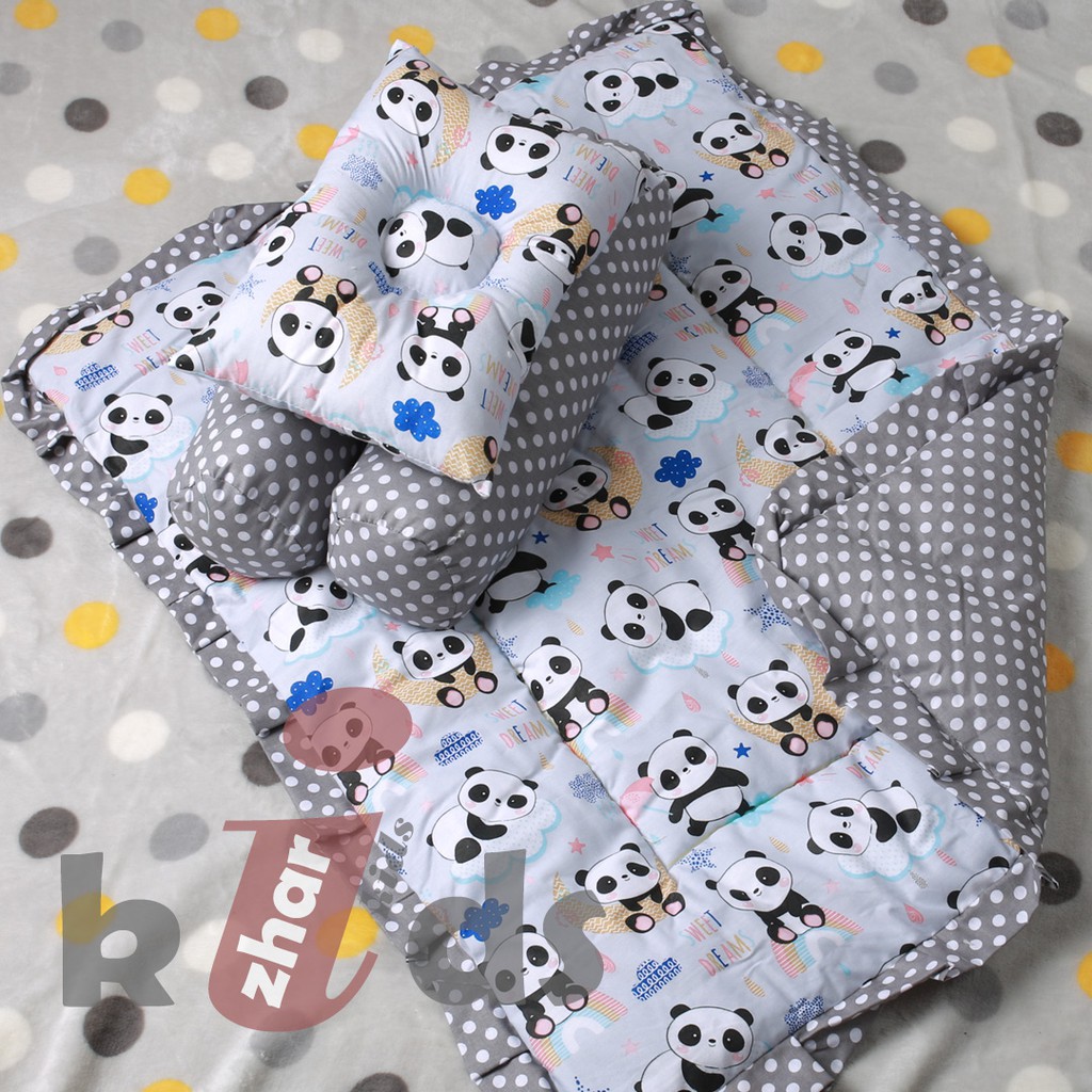 Bedcover Bayi Set Lengkap MURAH NEWBORN Size (Bedcover, Bantal, Guling) Free Tas Mika!