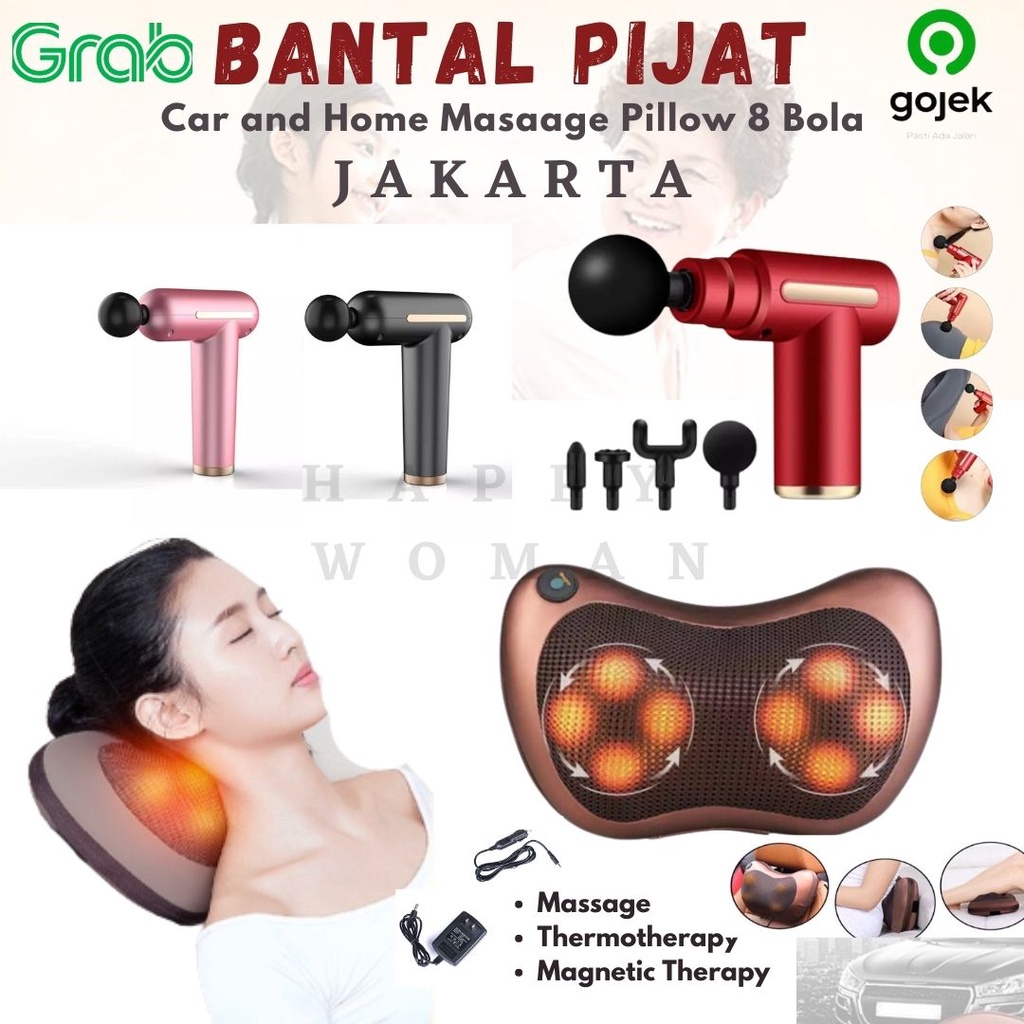 Bantal Pijat Portable Car And Home Masaage Pillow 8 Bola  Bantal Pijat Leher Punggung Alat Pijat Seluruh Tubuh