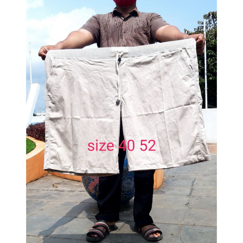 CELANA CHINOS PENDEK JUMBO BAHAN MELAR SIZE 40 52