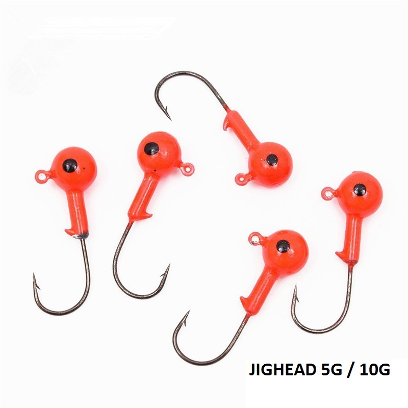 Jig head Kail Soft lure Worm Bait Mix Warna colour 1g 3.5g 5g 7g 10g