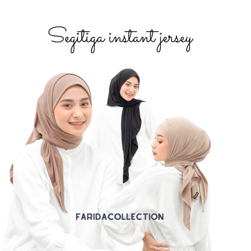 Hijab Segitiga Instan Jersey || Segitiga polos Instant