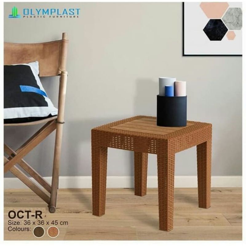 Meja Rotan Olymplast Oct-r Coffee Table Rattan Sudut