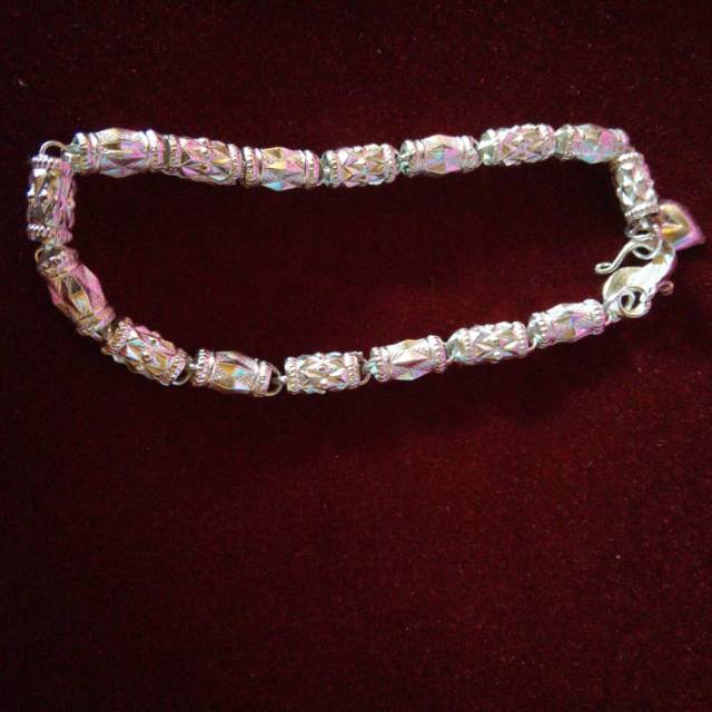 Gelang Bambu Perak Asli Kode925 / Perhiasan Silver Wanita