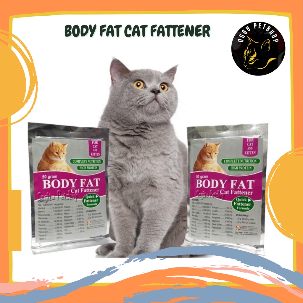 BODY FAT CAT FATTENER 50GR- UNTUK VITAMIN PENGGEMUK KUCING